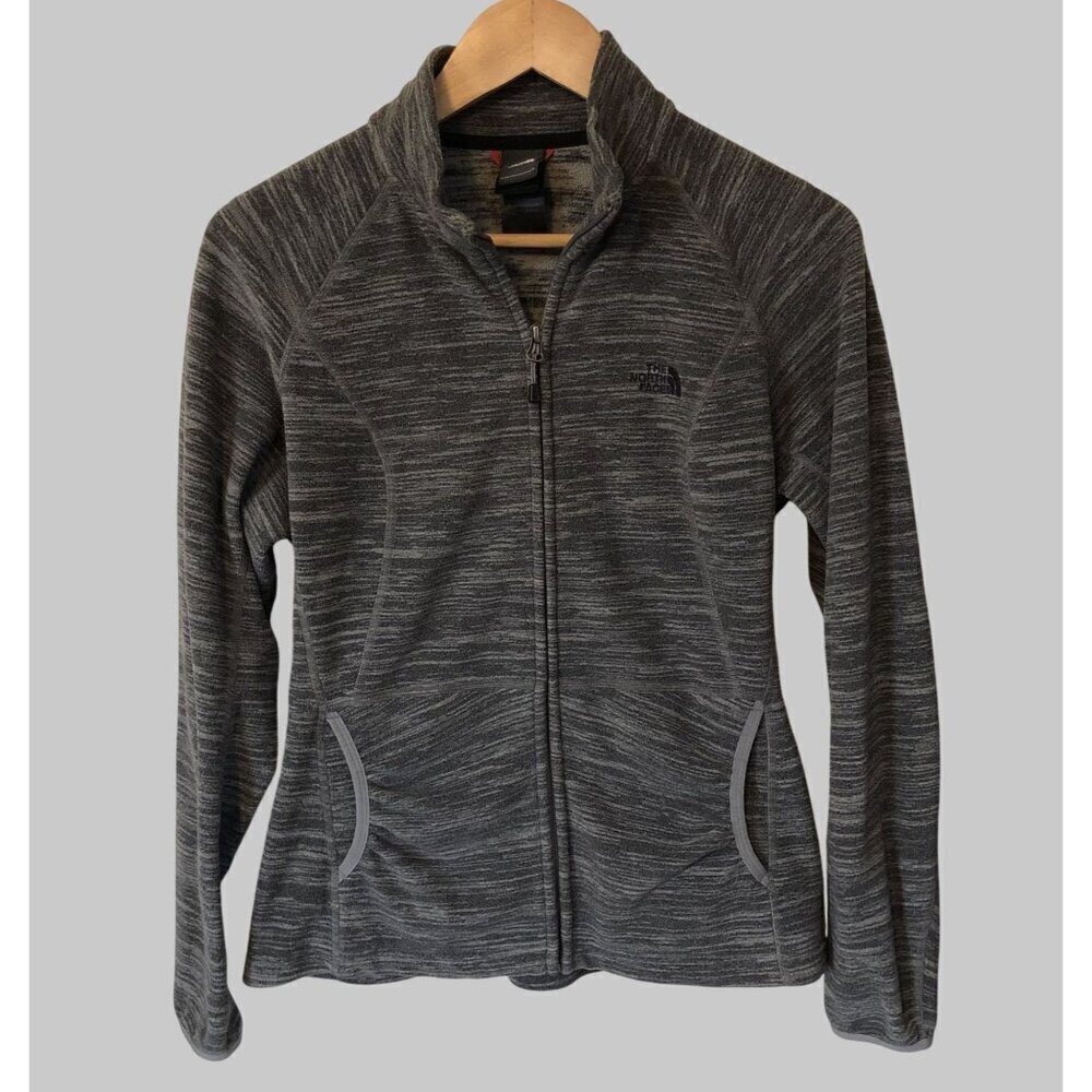 The North Face Fleece Jacket Womens Size Medium Gray Full-zip Activewear Granola